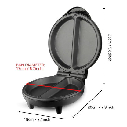 Electric Frying Pan 6.7Inch Pizzas Maker Home Omelette BBQ Pancake Baking Machine Nonstick Pan for Pizzas Quesadillas Bread Cake