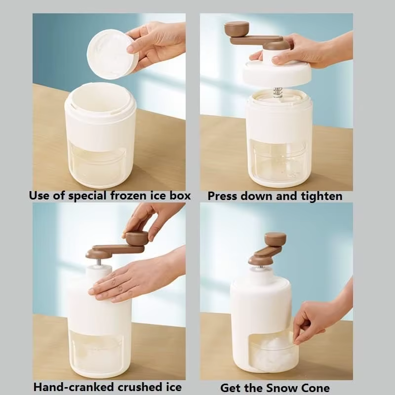 Ice Shaver Household Small Ice Crusher Manual Shaved Ice Milkshake Machine Portable Hand-Cranked Smoothie Machine Kitchen Tools