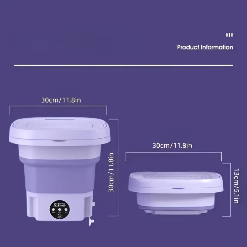 Portable Mini Washing Machine - 2.11 Gallon High Capacity Folding Washer for Underwear, Socks, and Small Items - Ideal for Family Travel and Gift Giving for Mother's and Father's Day
