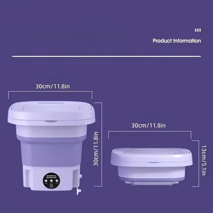 Portable Mini Washing Machine - 2.11 Gallon High Capacity Folding Washer for Underwear, Socks, and Small Items - Ideal for Family Travel and Gift Giving for Mother's and Father's Day