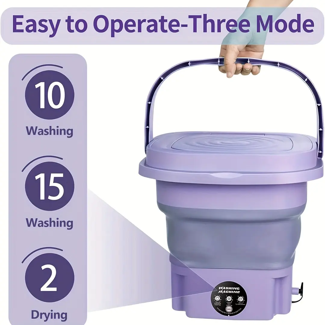 Portable Mini Washing Machine - 2.11 Gallon High Capacity Folding Washer for Underwear, Socks, and Small Items - Ideal for Family Travel and Gift Giving for Mother's and Father's Day