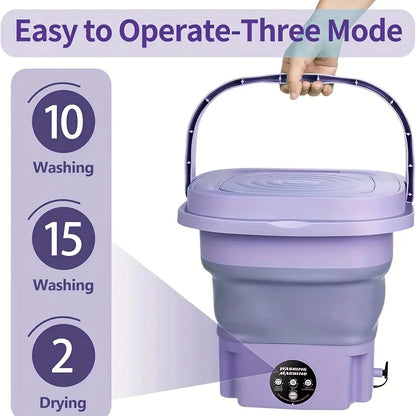 Portable Mini Washing Machine - 2.11 Gallon High Capacity Folding Washer for Underwear, Socks, and Small Items - Ideal for Family Travel and Gift Giving for Mother's and Father's Day