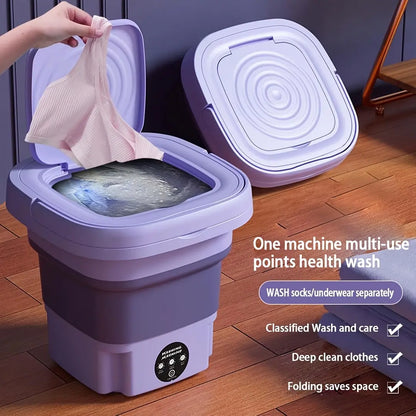 Portable Mini Washing Machine - 2.11 Gallon High Capacity Folding Washer for Underwear, Socks, and Small Items - Ideal for Family Travel and Gift Giving for Mother's and Father's Day