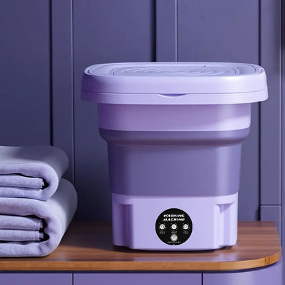 Portable Mini Washing Machine - 2.11 Gallon High Capacity Folding Washer for Underwear, Socks, and Small Items - Ideal for Family Travel and Gift Giving for Mother's and Father's Day